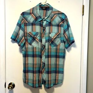 Vintage, Western, Pearl Snap, short sleeve, men’s medium